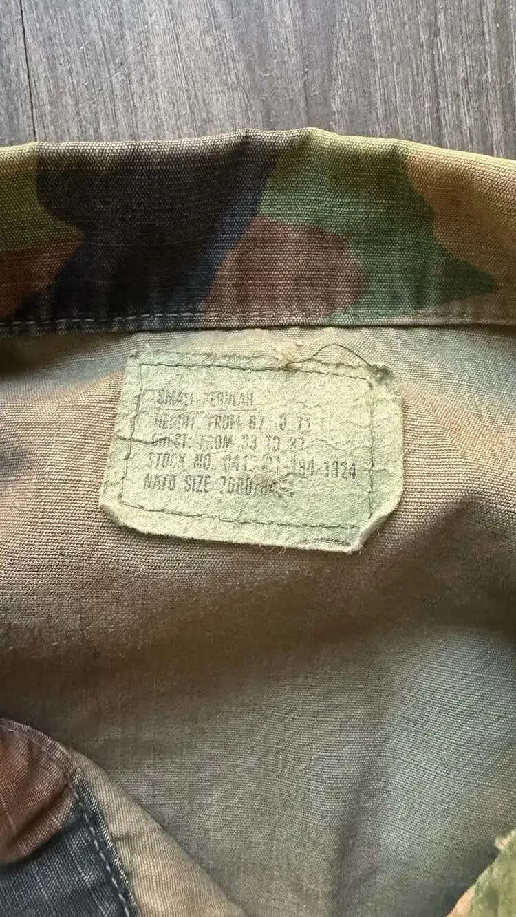 Vintage U.S. Army Woodland Camo BDU Combat Coat Jacket Small-Regular